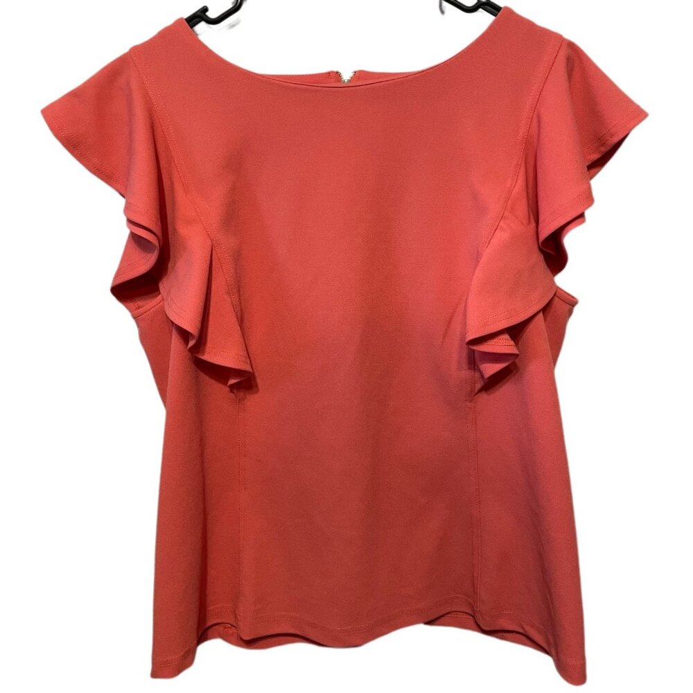 🔥 Melloday Coral Ruffle Sleeve Blouse – Feminine & Flowy!